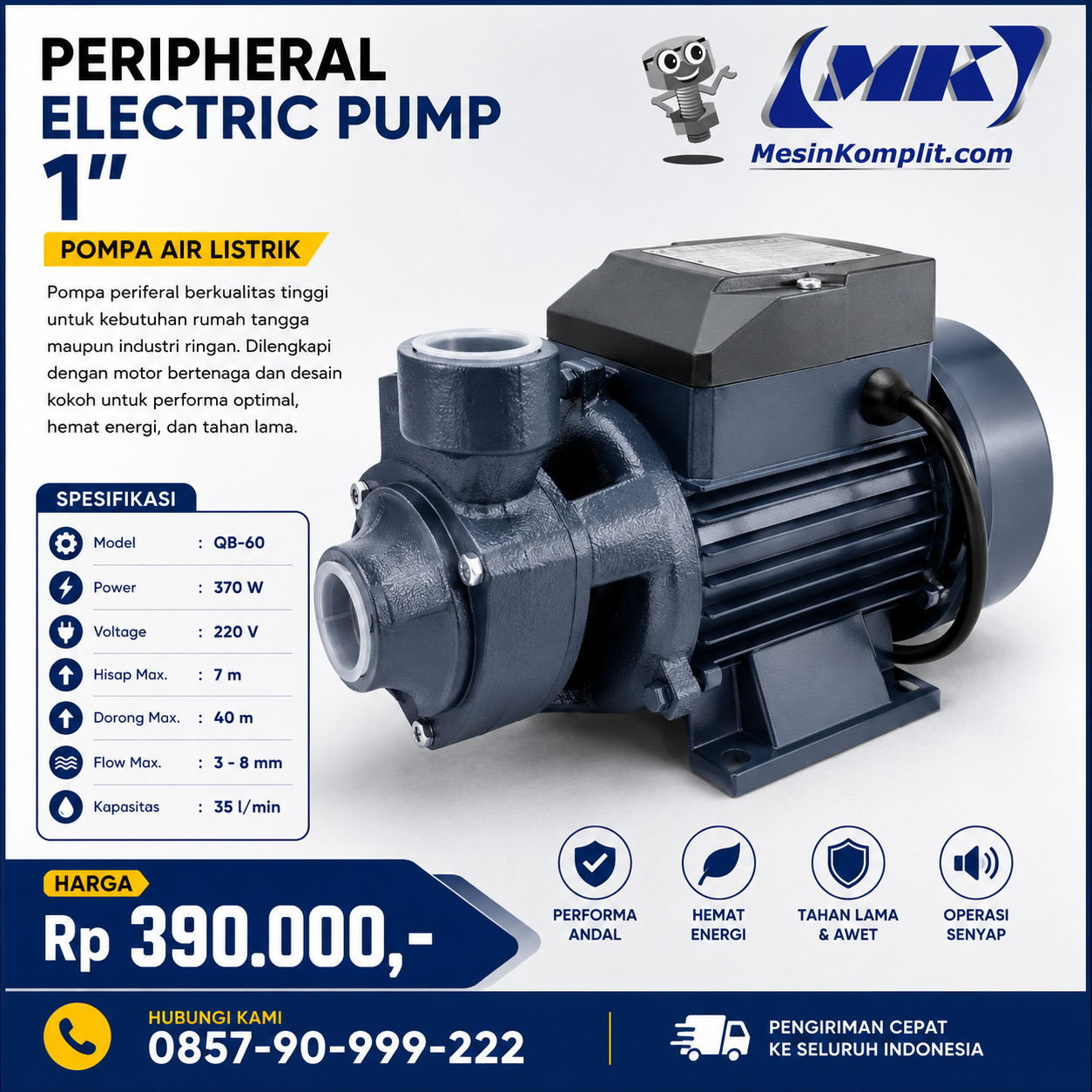 Pompa Booster Dorong 0.5H...